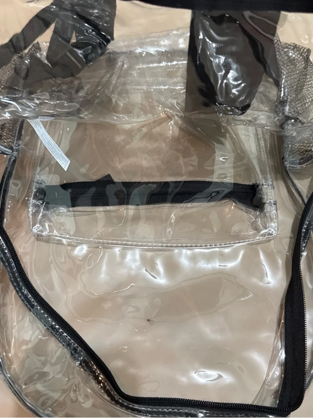 OtterBox Clear PVC Backpack with Black Trim and Mesh Pockets
